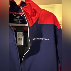 NWT Vinyard vines technical Sailing top. Red and navy blue.$200